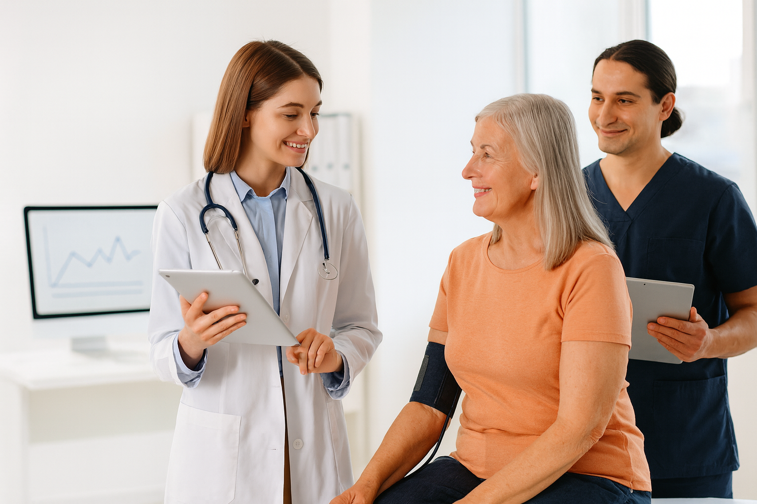 Doctor and nurse informing a patient about Remote Patient Monitoring